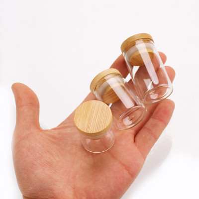Small Glass Bottles with Bamboo Lid (12 Count)