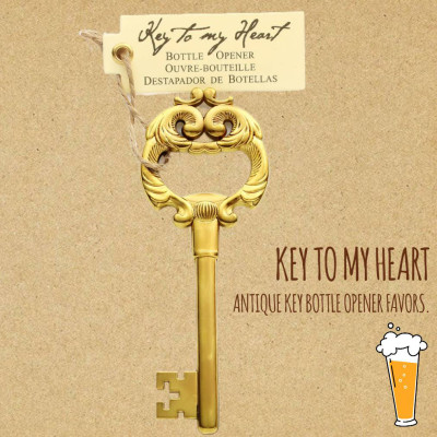 Unlock the Magic of Your Special Event with Antique Gold Key Bottle Opener Favors