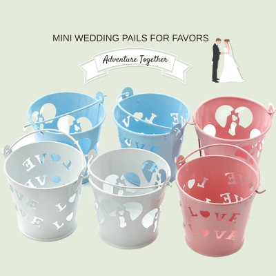 Small Bride & Groom Wedding Favor Pails (12 Count)
