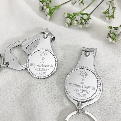 Personalized 4 in 1 Nail File/Nail Clipper Bottle Opener Keychain