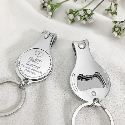 Personalized 4 in 1 Nail File/Nail Clipper Bottle Opener Keychain
