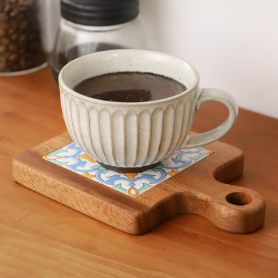All-Purpose Ceramic Tile And Acacia Wood Serving Board