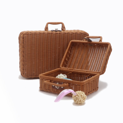 Vintage Wicker Suitcase Basket For Gifts And Favors
