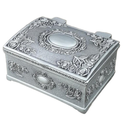 Small Engraved Pewter Box for Jewelry