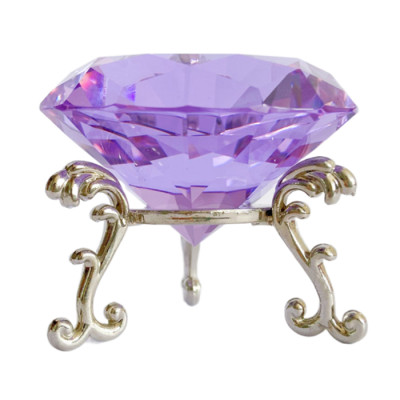 Eternal Brilliance: K9 Grade Crystal Diamond Decor with Ornate Metal Stand