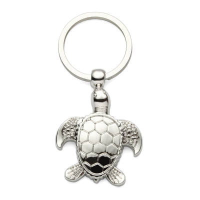 10 Pack Custom Engraved Silver Sea Turtle Keychains