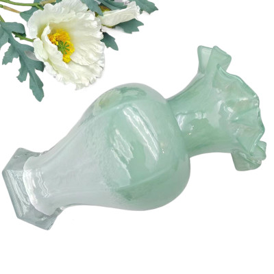 Radiance Unveiled: Pomegranate-Inspired Glazed Art Glass Table Vase