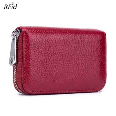 Women's RFID Blocking Leather Wallet with 12 Card Slots