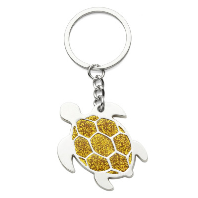 Engraved Personalized Glitter Sea Turtle Keychain