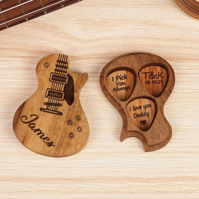 Personalized Plectrum Case with Custom Engraved Picks