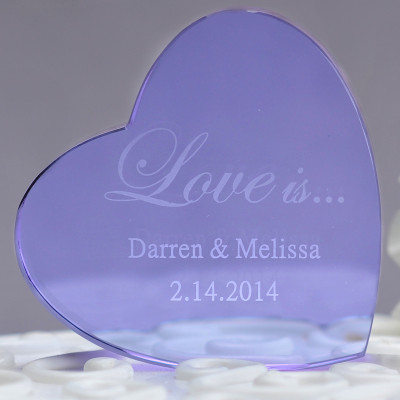 Personalized Lavender Crystal Heart Keepsake - Romantic Gift and Decor