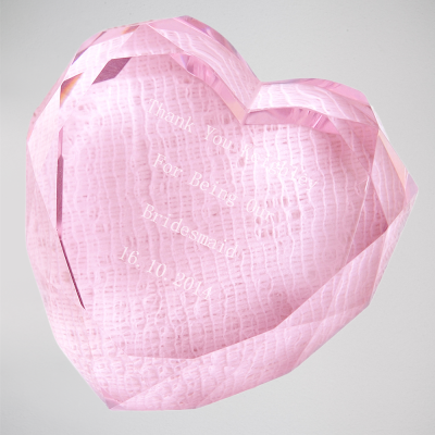 Personalized Pink Crystal Heart Keepsake