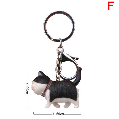 Chubby Kitten Keychain Charm - Adorable Golden Ring Cat Key Ring