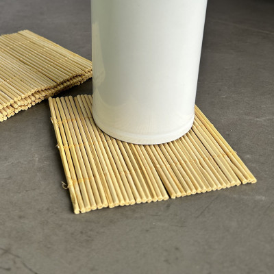 Natural Bamboo Coasters Set of 4 – Handcrafted Eco-Friendly Drink Mats – 10x10cm – Perfect for Home, Office, and Gifts