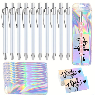20-Pack Sublimation Pens Kit: DIY Blank Pens with Thank You Cards and Pen Pouch