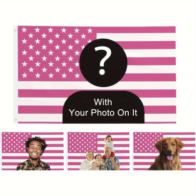 Customizable Pink American Flag Tapestry - Personalized Home Decor