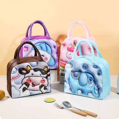 3D Cartoon Lunch Bag - Insulated & Foldable