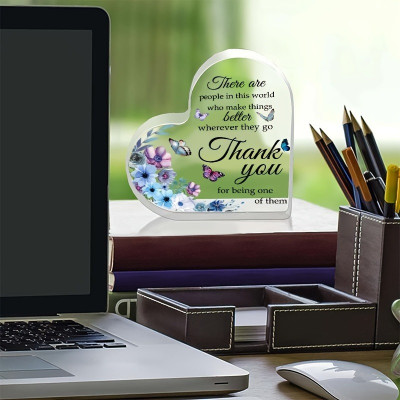 Acrylic Heart Keepsake | Inspirational Quote | Thank You Gift