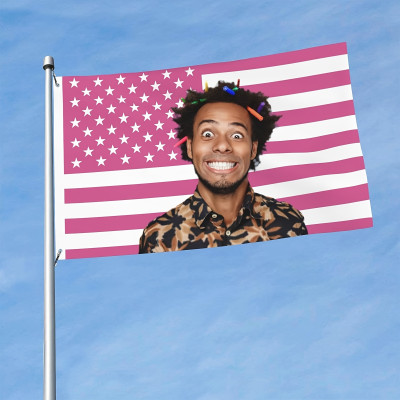 Customizable Pink American Flag Tapestry - Personalized Home Decor