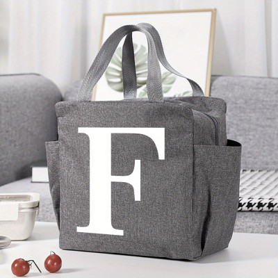 Personalized Insulated Lunch Bag: A-Z Monogrammed Tote for Work or School