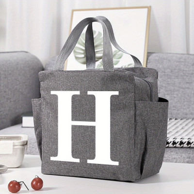 Personalized Insulated Lunch Bag: A-Z Monogrammed Tote for Work or School