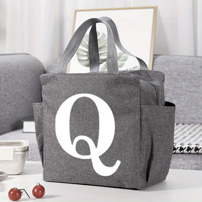 Personalized Insulated Lunch Bag: A-Z Monogrammed Tote for Work or School
