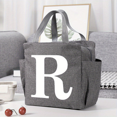Personalized Insulated Lunch Bag: A-Z Monogrammed Tote for Work or School