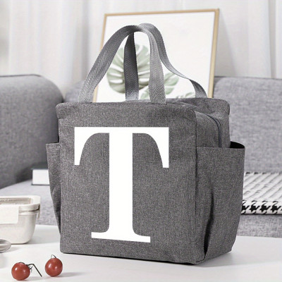 Personalized Insulated Lunch Bag: A-Z Monogrammed Tote for Work or School