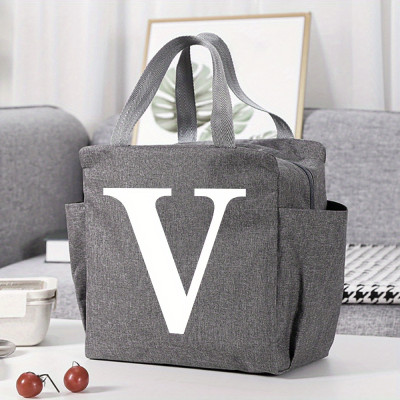 Personalized Insulated Lunch Bag: A-Z Monogrammed Tote for Work or School