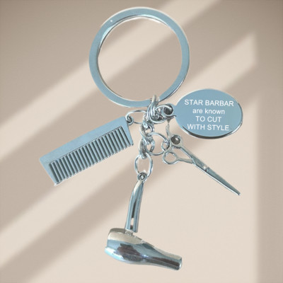 10-Pack Personalized Hairdresser Keychain: Show Your Appreciation with a Custom Stylists and Barbers Gift