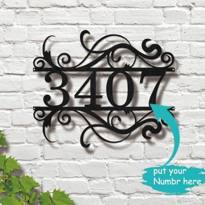 Custom Metal House Number - Vintage Industrial Design
