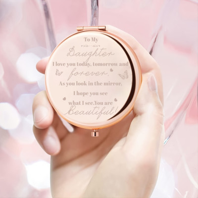 Personalized Round Compact Mirrors