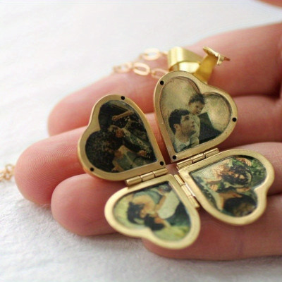 Photo Locket Necklace - Personalized Heart-Shaped Keepsake Pendant
