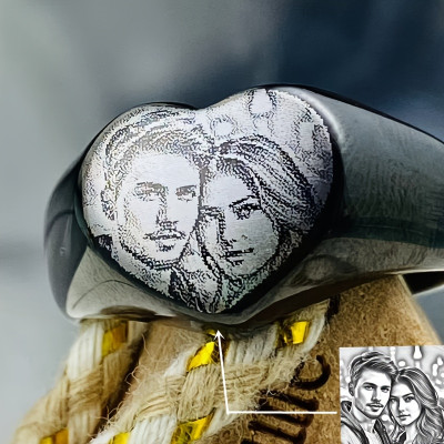 Personalized Photo Ring - Stainless Steel, Customizable with Your Image