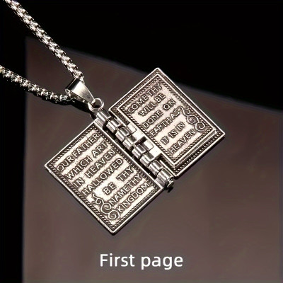 Openable Holy Bible Pendant Necklace