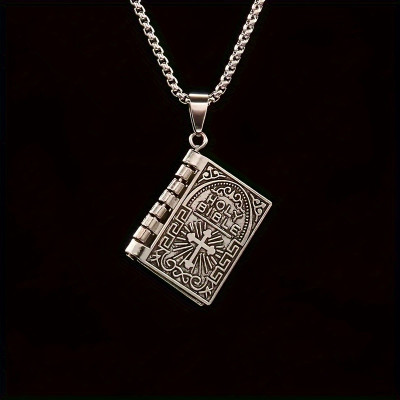 Openable Holy Bible Pendant Necklace