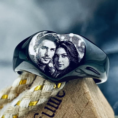 Personalized Photo Ring - Stainless Steel, Customizable with Your Image