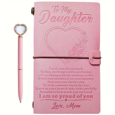 Personalized Daughter Journal & Pen Set - Heartfelt Message, Inspirational Gift