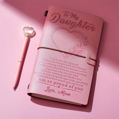 Personalized Daughter Journal & Pen Set - Heartfelt Message, Inspirational Gift