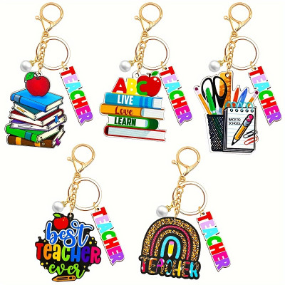 5-Pack Teacher Appreciation Keychain Set