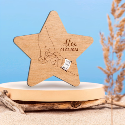 Engraved Personalized Newborn Hospital Bracelet Keepsake Board