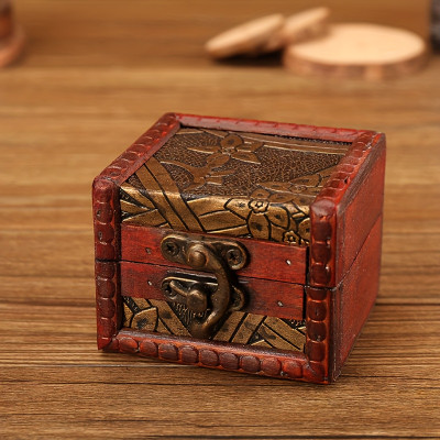 Mini Vintage Wooden Treasure Chest - Unique and Decorative Storage Box for Jewelry, Keepsakes, or Candy