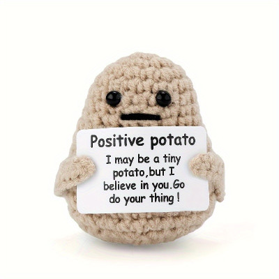 5-Pack Cute Crochet Vegetable Plushies with Encouraging Messages