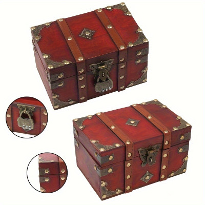 Hidden Treasures: Vintage Wooden Chest with Combination Lock