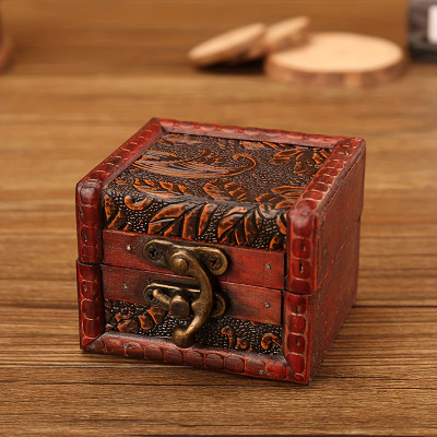 Mini Vintage Wooden Treasure Chest - Unique and Decorative Storage Box for Jewelry, Keepsakes, or Candy