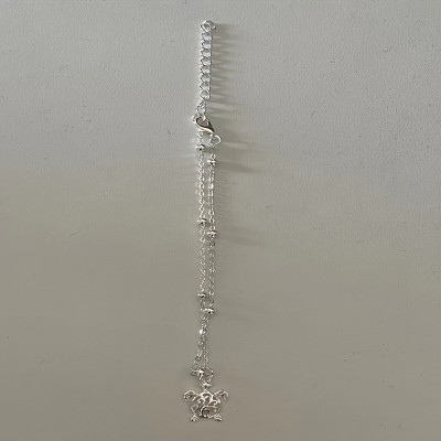Hollow Turtle Pendant Ankle Bracelet with Delicate Chain