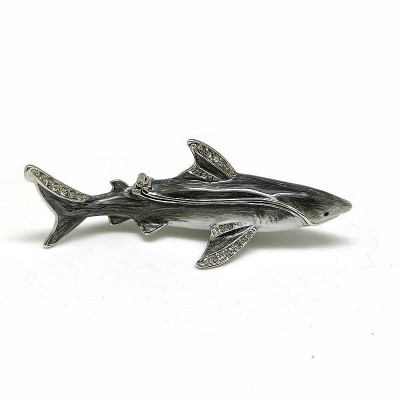 Shark Jewelry Box, Magnetic Closure, Metal Figurine