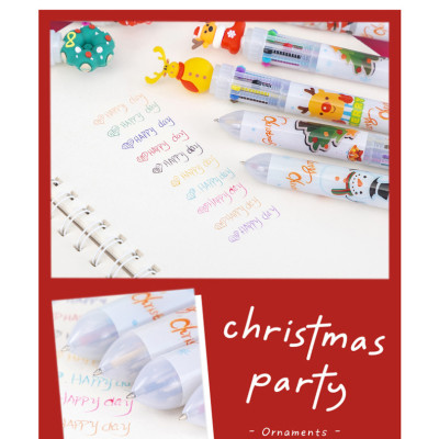 10-Pack Christmas Multicolor Ballpoint Pens: Festive Writing Fun Party Favors