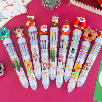 10-Pack Christmas Multicolor Ballpoint Pens: Festive Writing Fun Party Favors
