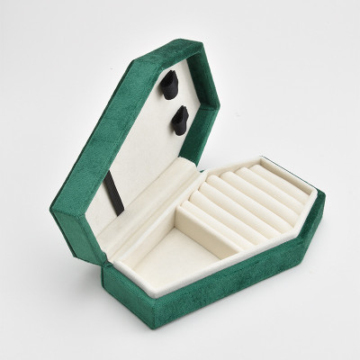 Gothic Coffin Velvet Jewelry Box - Unique Storage for Necklaces, Earrings, and Rings